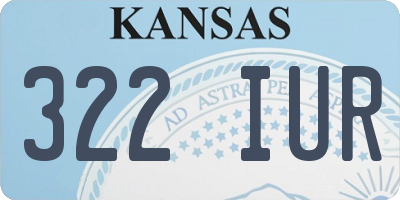 KS license plate 322IUR