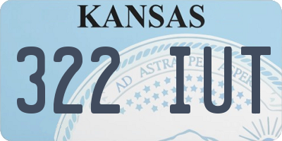 KS license plate 322IUT