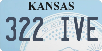KS license plate 322IVE