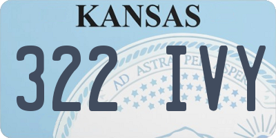 KS license plate 322IVY