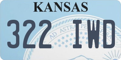 KS license plate 322IWD