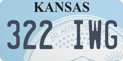 KS license plate 322IWG
