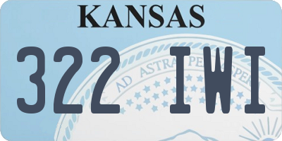 KS license plate 322IWI