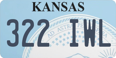 KS license plate 322IWL
