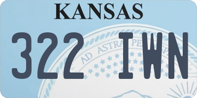 KS license plate 322IWN
