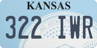 KS license plate 322IWR