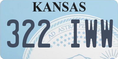 KS license plate 322IWW