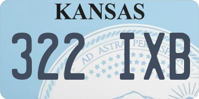 KS license plate 322IXB