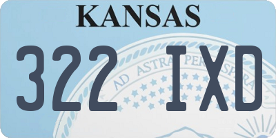 KS license plate 322IXD