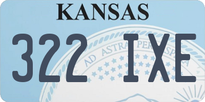 KS license plate 322IXE