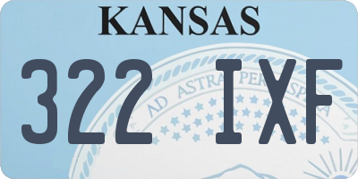 KS license plate 322IXF