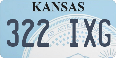 KS license plate 322IXG