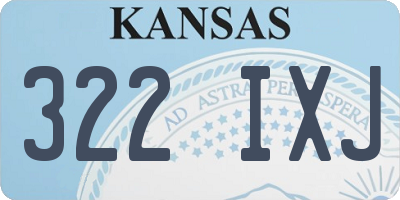 KS license plate 322IXJ