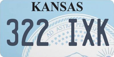KS license plate 322IXK
