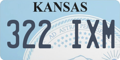 KS license plate 322IXM