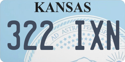KS license plate 322IXN