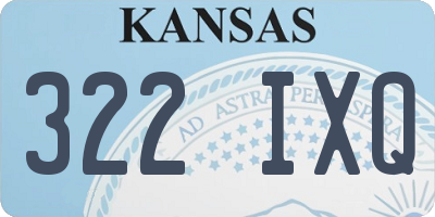KS license plate 322IXQ