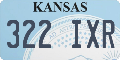 KS license plate 322IXR