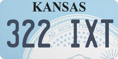 KS license plate 322IXT