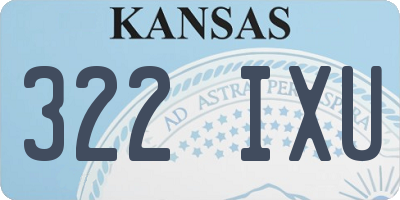 KS license plate 322IXU
