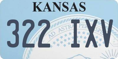 KS license plate 322IXV