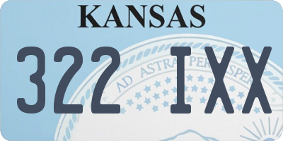 KS license plate 322IXX