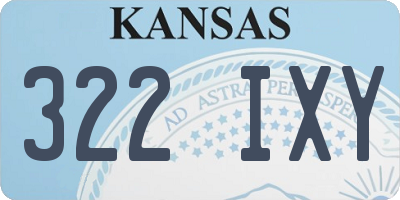 KS license plate 322IXY