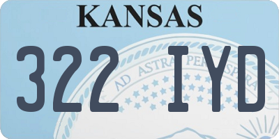 KS license plate 322IYD