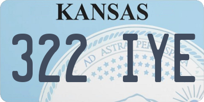 KS license plate 322IYE