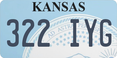 KS license plate 322IYG