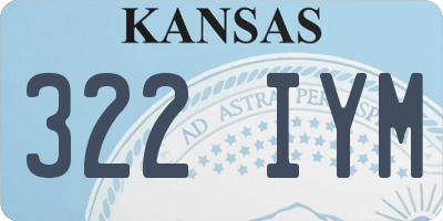 KS license plate 322IYM