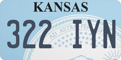 KS license plate 322IYN