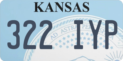 KS license plate 322IYP
