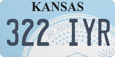 KS license plate 322IYR