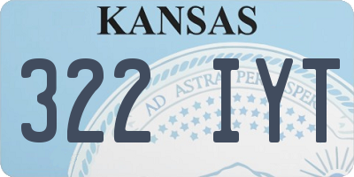 KS license plate 322IYT