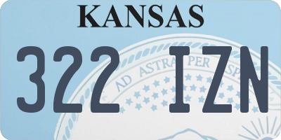 KS license plate 322IZN