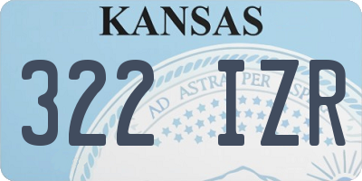 KS license plate 322IZR