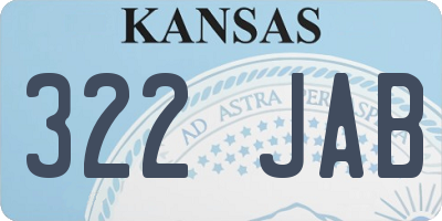 KS license plate 322JAB