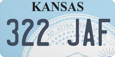 KS license plate 322JAF