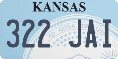 KS license plate 322JAI