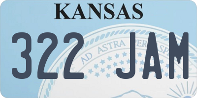KS license plate 322JAM