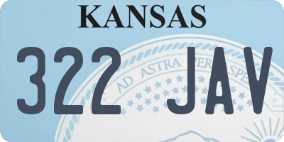 KS license plate 322JAV