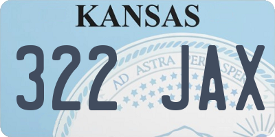 KS license plate 322JAX