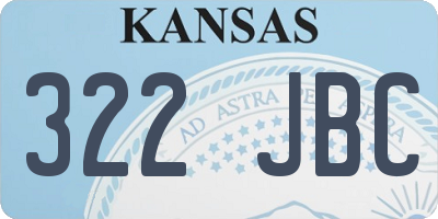 KS license plate 322JBC