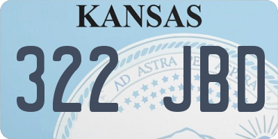 KS license plate 322JBD