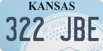 KS license plate 322JBE