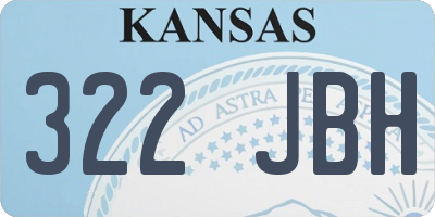 KS license plate 322JBH