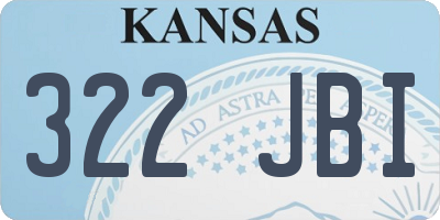 KS license plate 322JBI