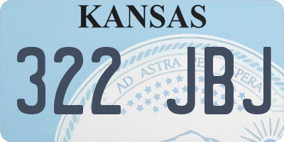 KS license plate 322JBJ