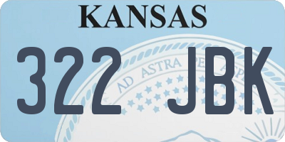 KS license plate 322JBK